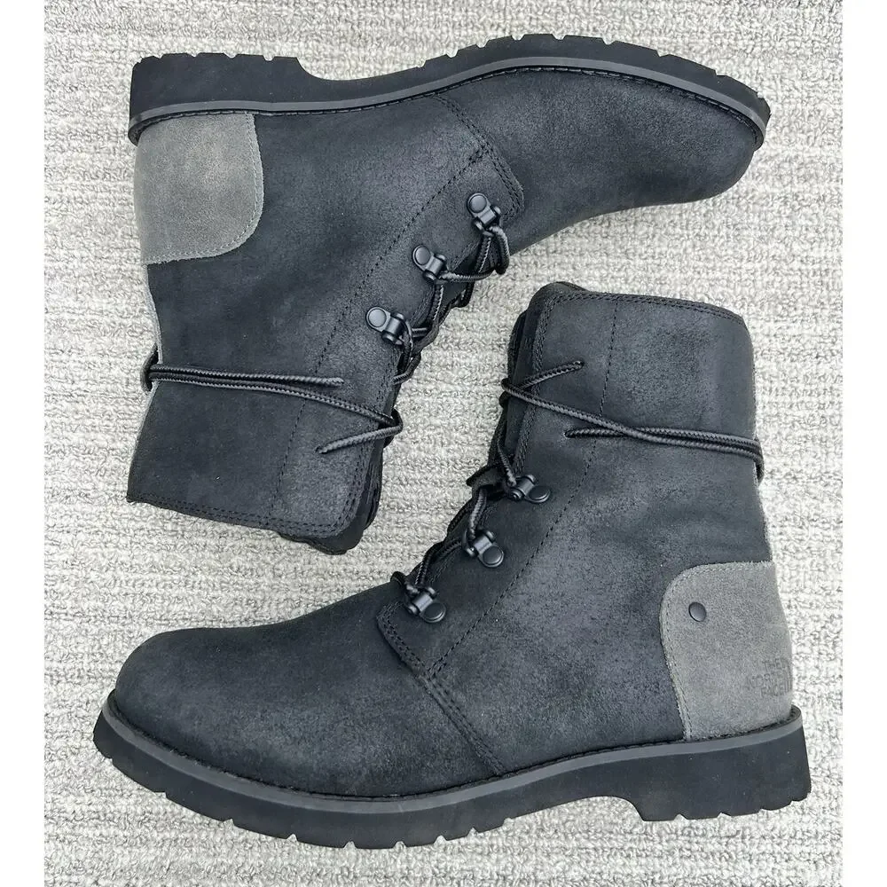 The North Face Ballard Lace II Winter Black Leather Boots Women's Size 8 US